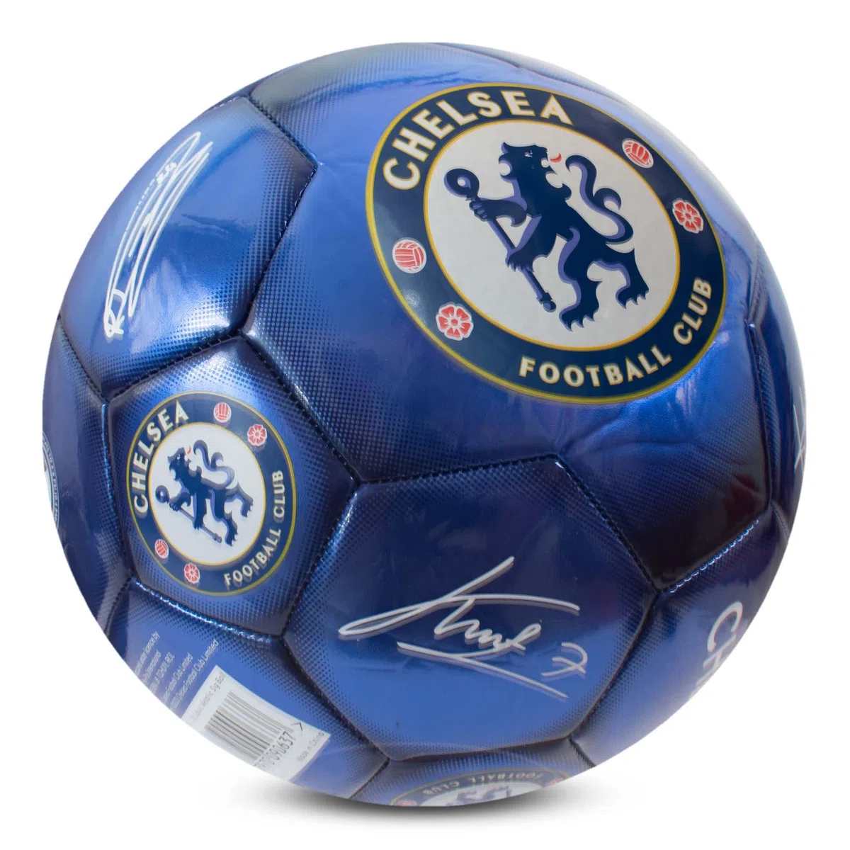 Hy-Pro Oficjalnie licencjonowana piłka nożna Chelsea F.C. Classic Signature, metaliczna, rozmiar 5, blues, trening, mecz, towar, kolekcjonerska dla dzieci i dorosłych, niebieska