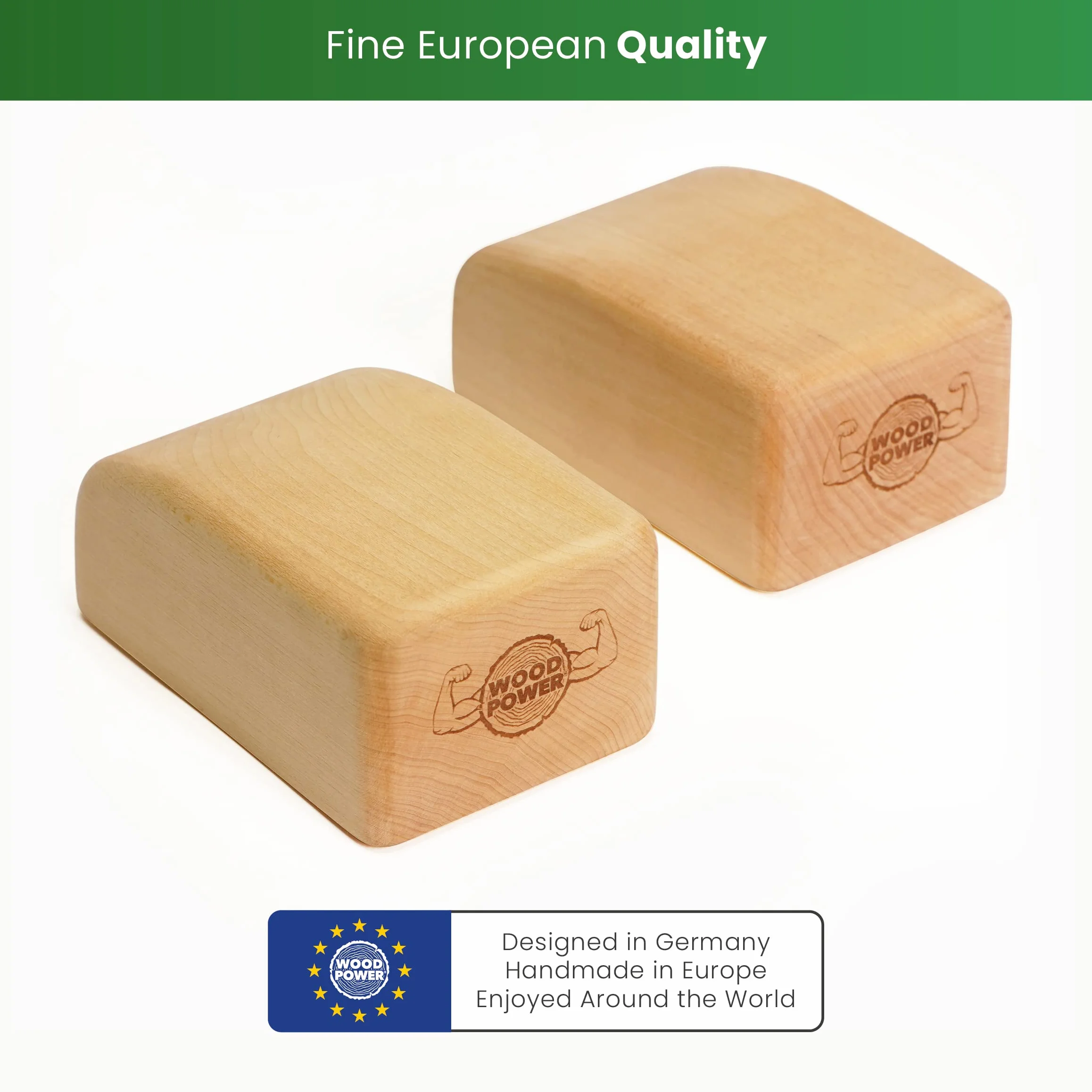 WOODPOWER® BalanceBlocks (Comfort Edition), klocki do stania na ręce i blok do jogi w jednym – wspierają nadgarstki podczas treningu bodyweight, gimnastyki, akrobatyki, jogi i wielu innych (2 sztuki)