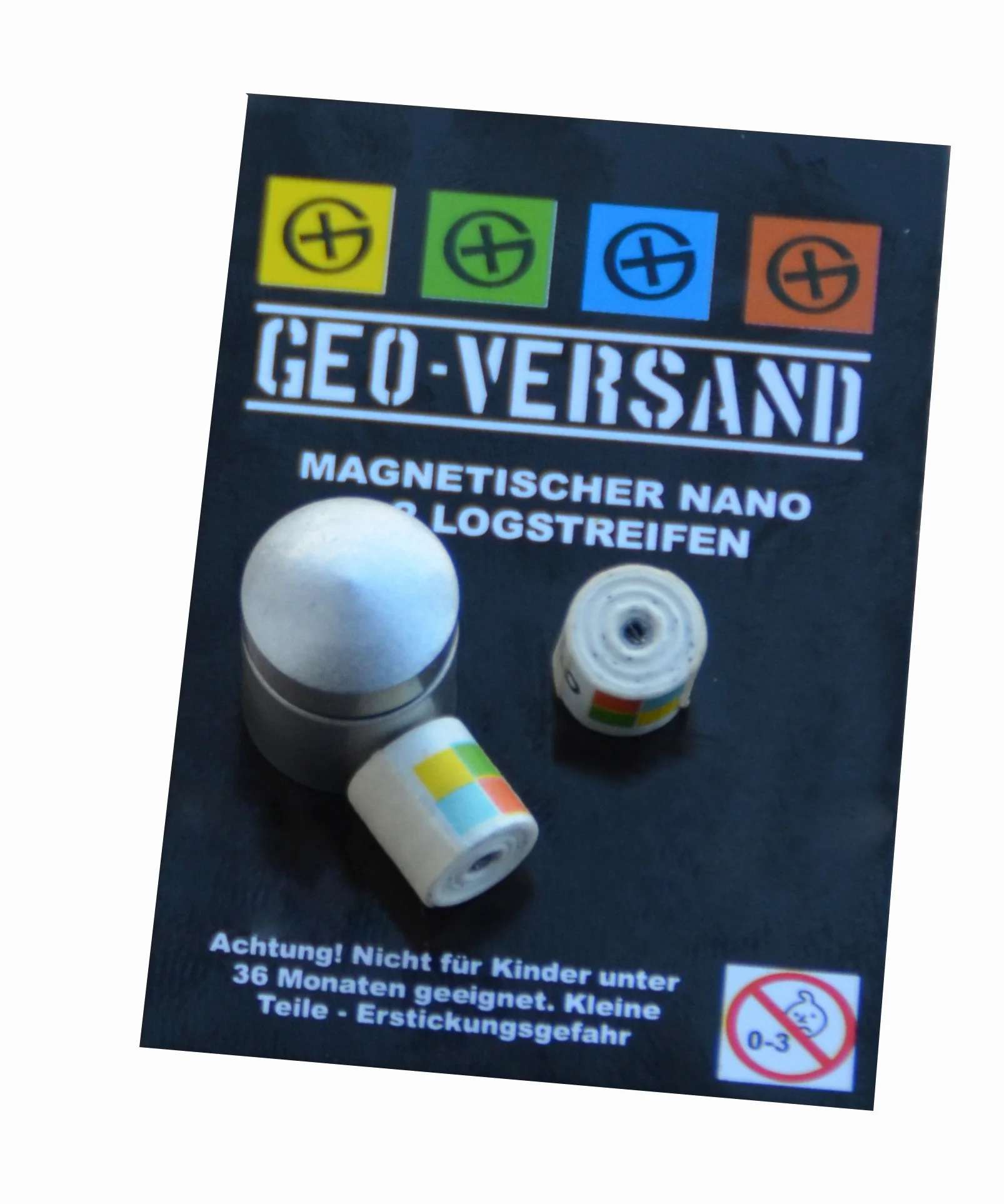 Magnetyczny nano pojemnik wodoszczelny z 3 paskami do logowania