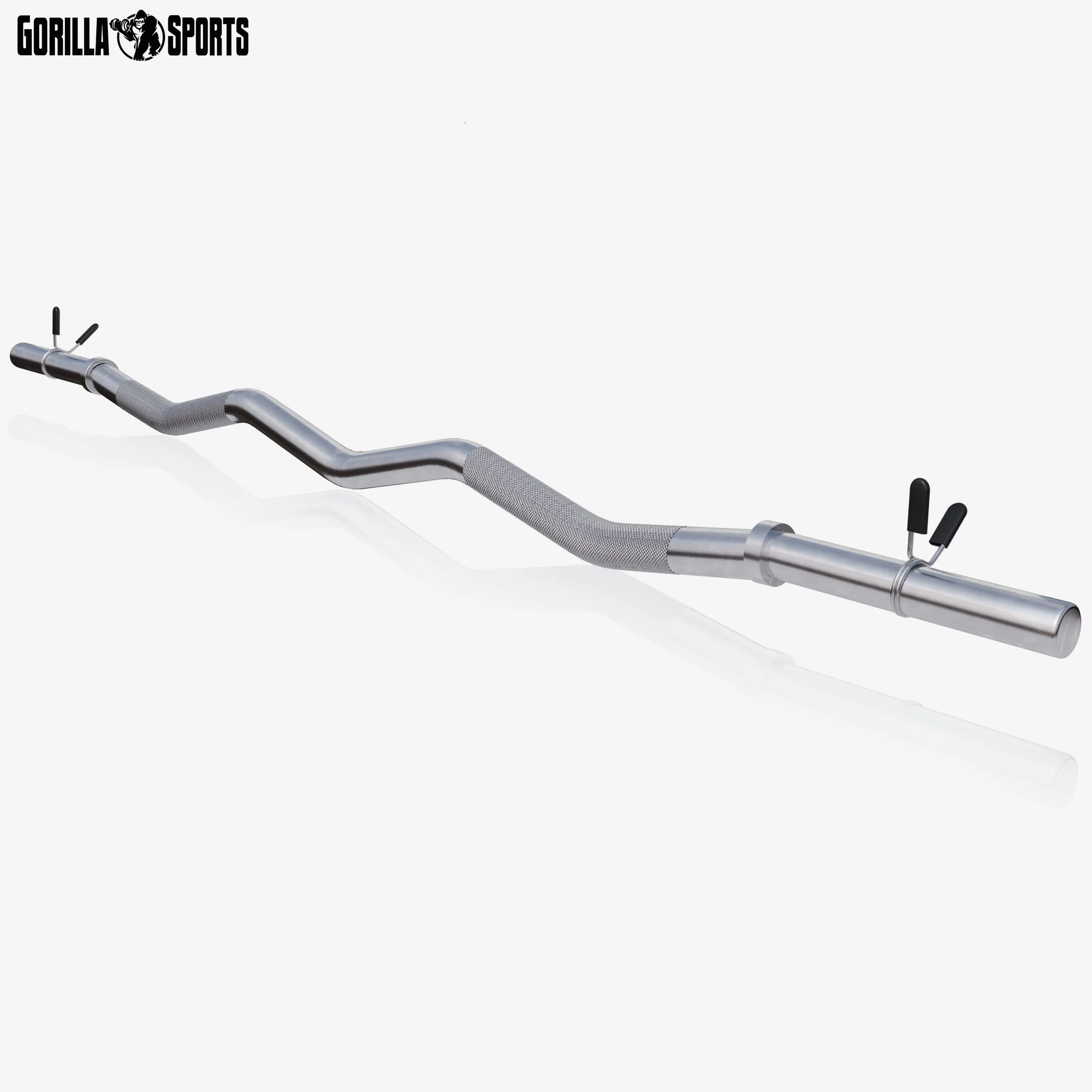 GORILLA SPORTS® Sztanga łamana SZ 120 cm 180 kg 30/31 mm chrom radełkowany antypoślizgowy