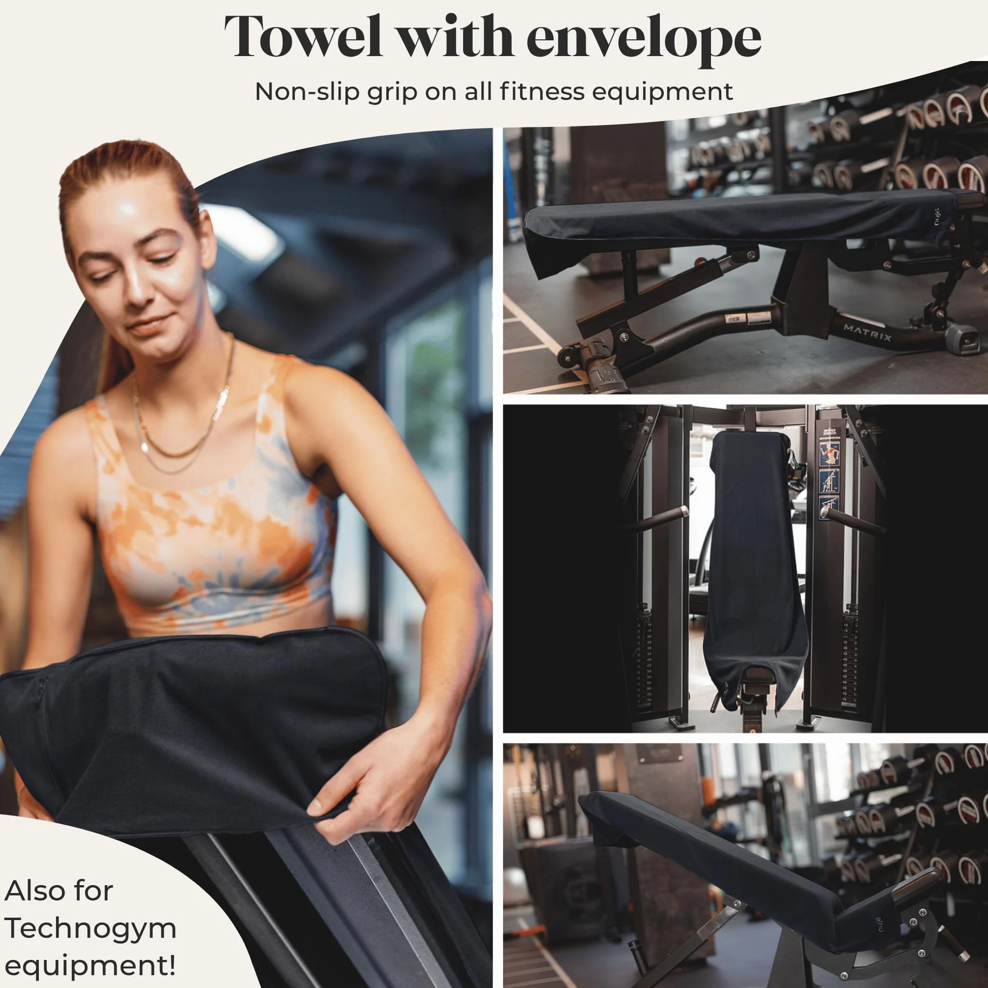 Ręcznik fitness z torbą z mikrofibry I bardzo duży i z kopertą na wszystkie urządzenia I ręcznik sportowy na siłownię chłonny, kompaktowy i szybkoschnący I z opakowaniem prezentowym I ręcznik na siłownię