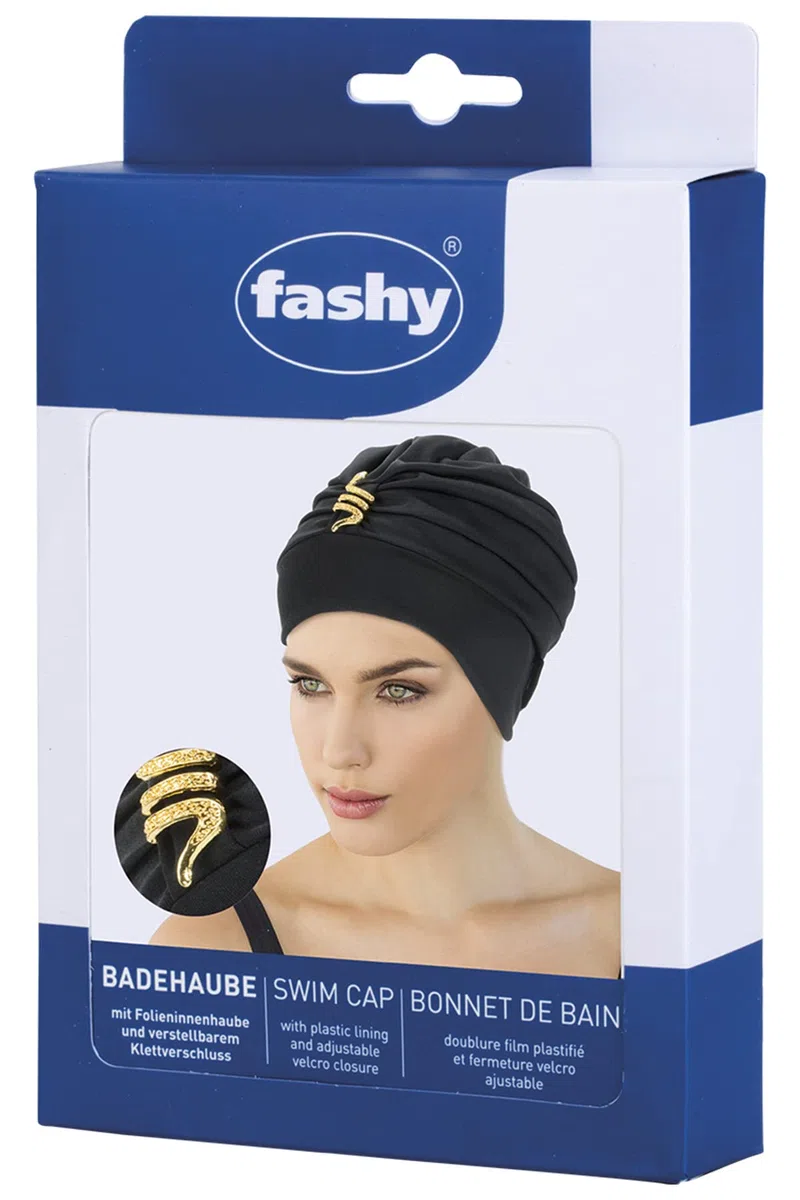 Fashy Ekskluzywny czepek kąpielowy z akcesoriami węża, czarny, 3483 20