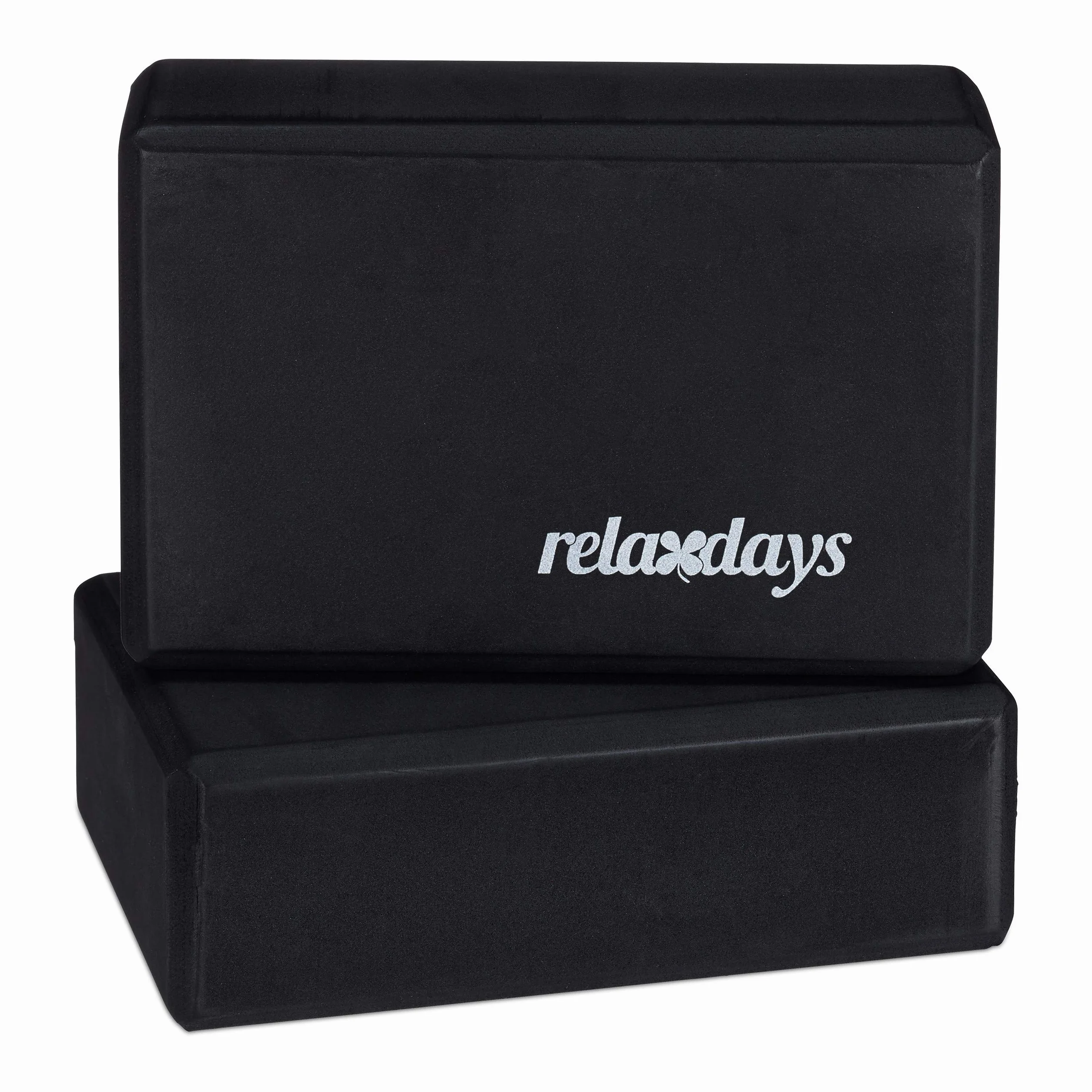 Relaxdays Unisex – blok do jogi dla dorosłych, zestaw 2 szt., klocki do ćwiczeń, twarda pianka, antypoślizgowe, kostki do jogi