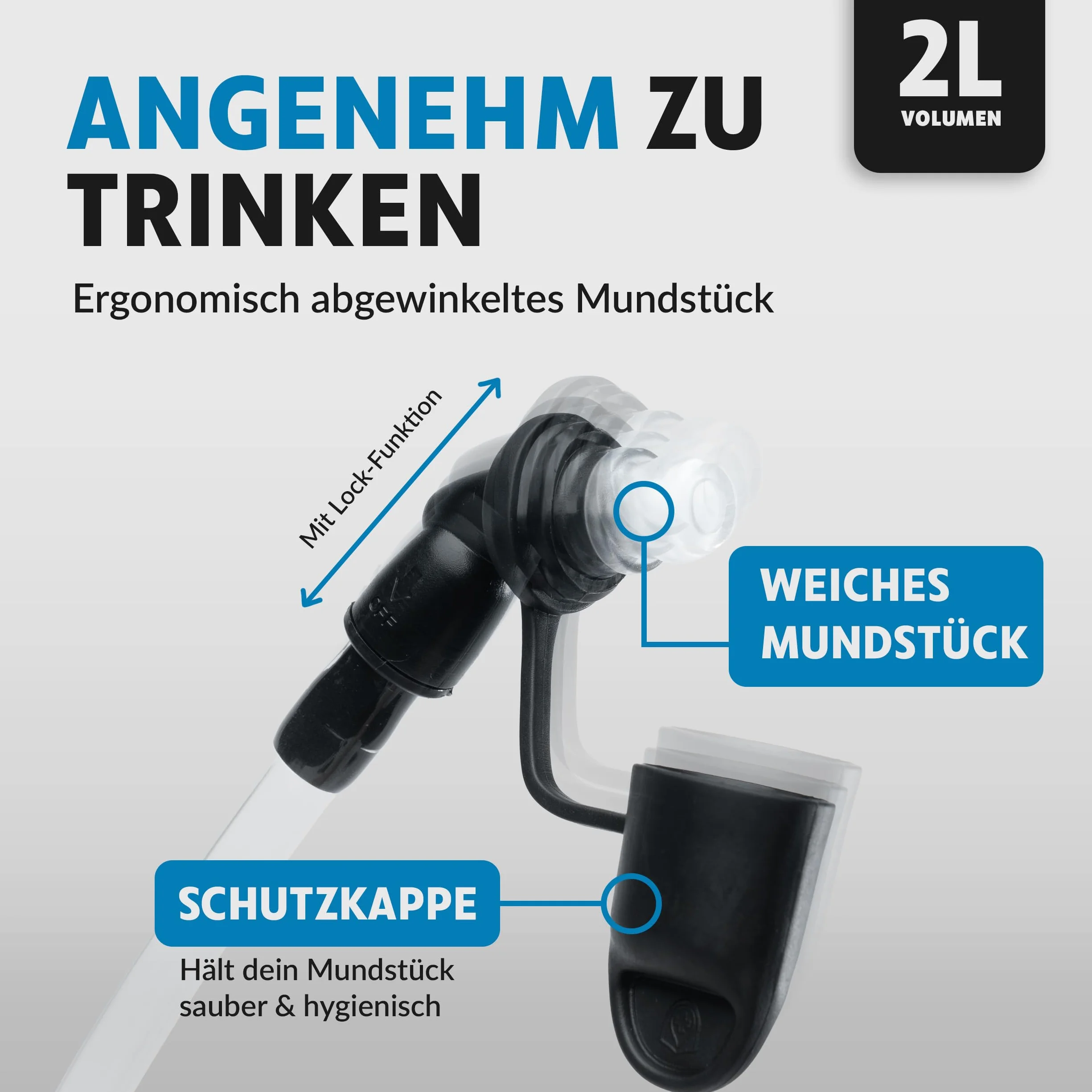 Terra Peak® Bukłak premium 2 l i 3 l z akcesoriami, lekki worek na napoje, system do plecaka, bukłak na wodę, nie zawiera BPA, do wędrówek, uniwersalnie kompatybilny z plecakiem turystycznym