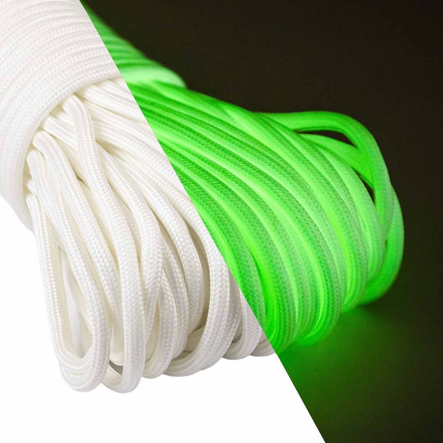 Abma Cord Glow In The Dark Paracord 550 4mm 30m Luminous Fluorescencyjny Paracord 9 Strands Linka Spadochronowa - Max. 250kg (550lbs)