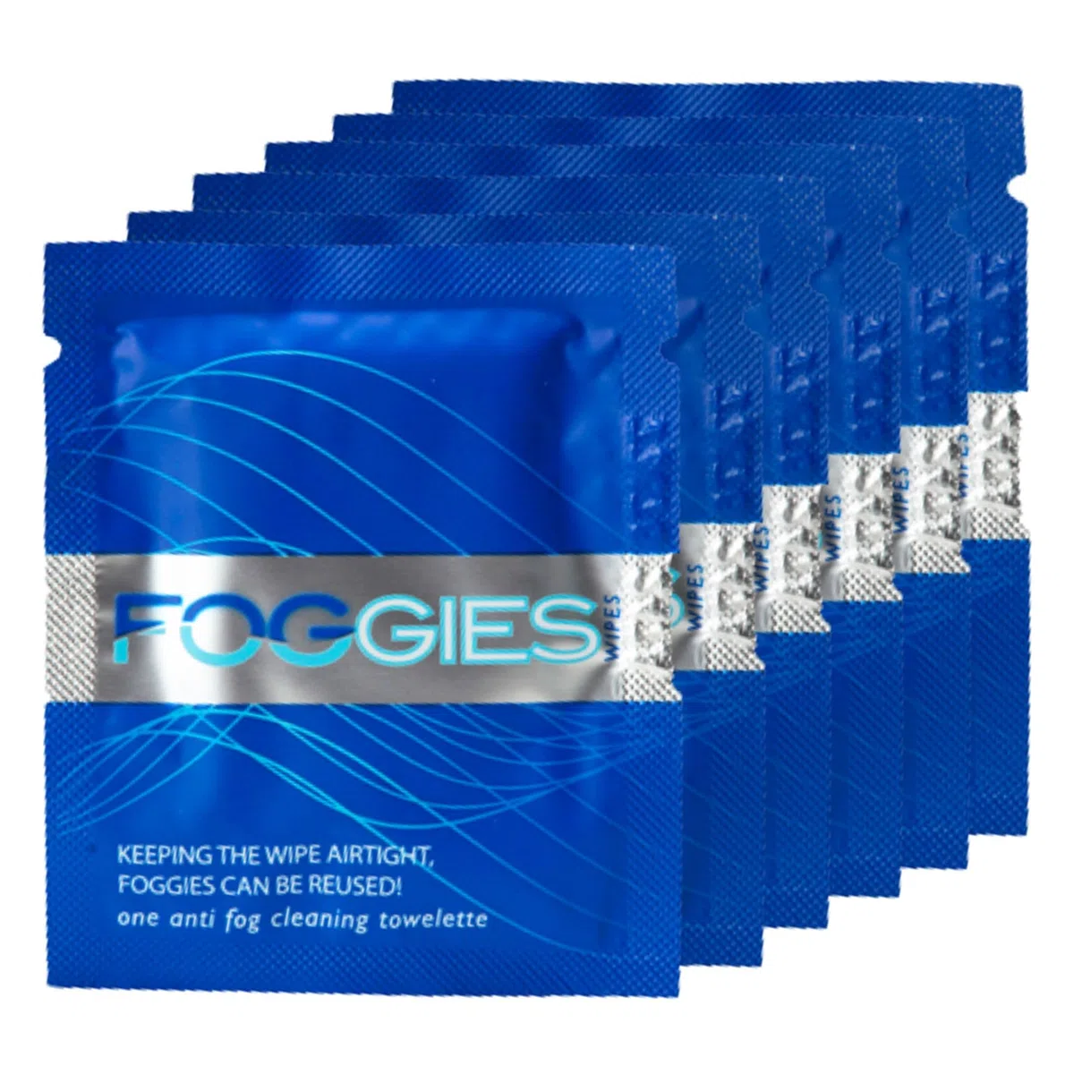 FOGGIES Chusteczki przeciwmgielne 6-pack | Chusteczki przeciwmgielne do okularów dla sportowców | Czyści okulary, gogle i maski do pływania