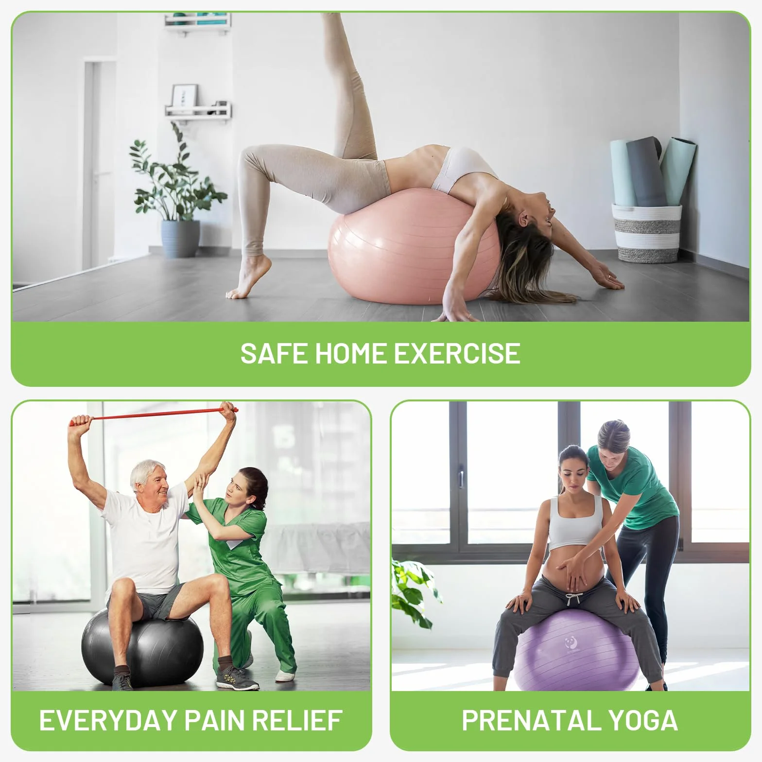 Slim Panda Piłka gimnastyczna 55-85 cm zabezpieczona przed wybuchem z pompką do fitnessu