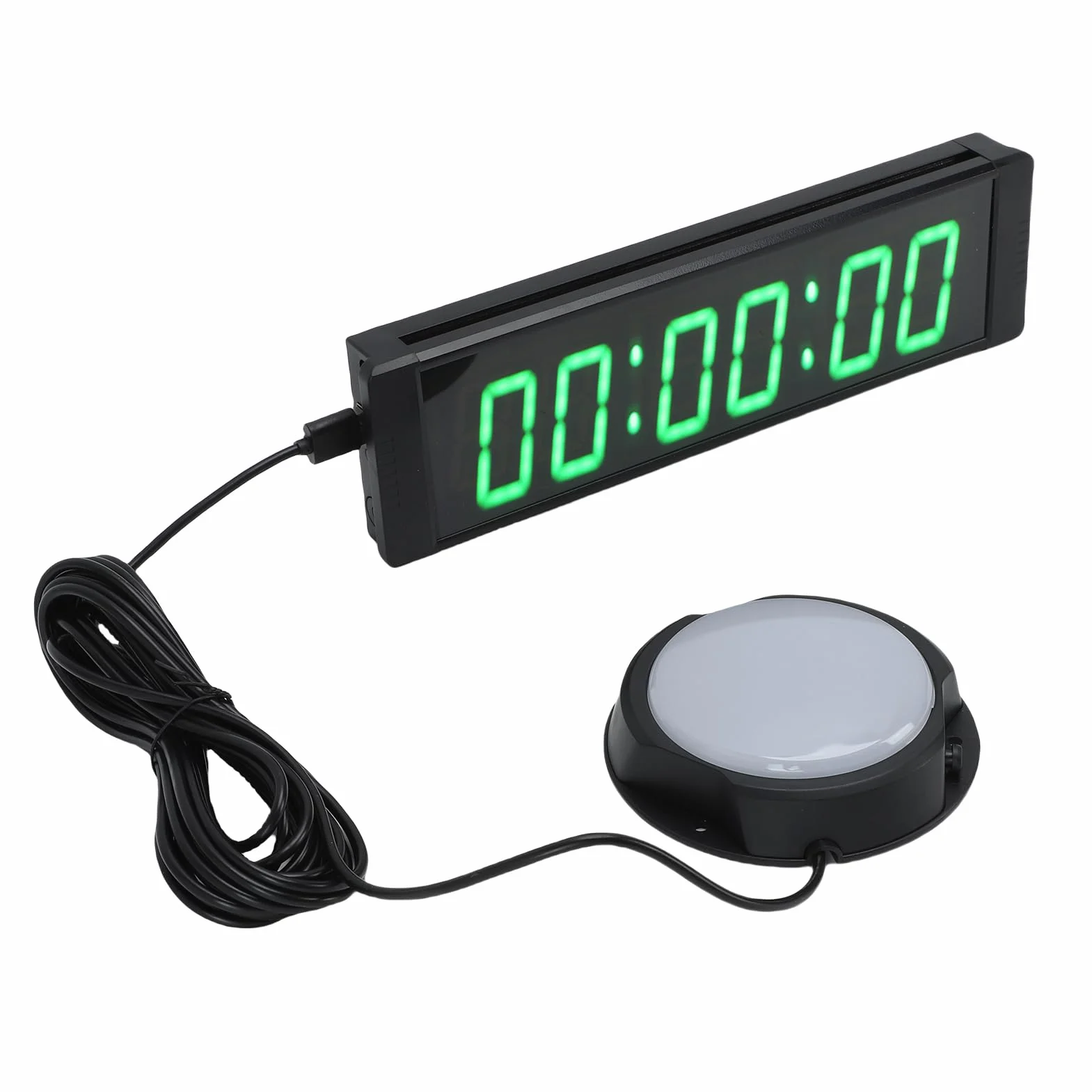 Luocute Timer Siłowni, 1,5-calowy 6-cyfrowy Wyświetlacz LED Odliczanie w górę Odliczanie Czasu Wyścigu z Przewodowym Przyciskiem Pilota, Stopery do Konferencji Szkoleniowej Podczas