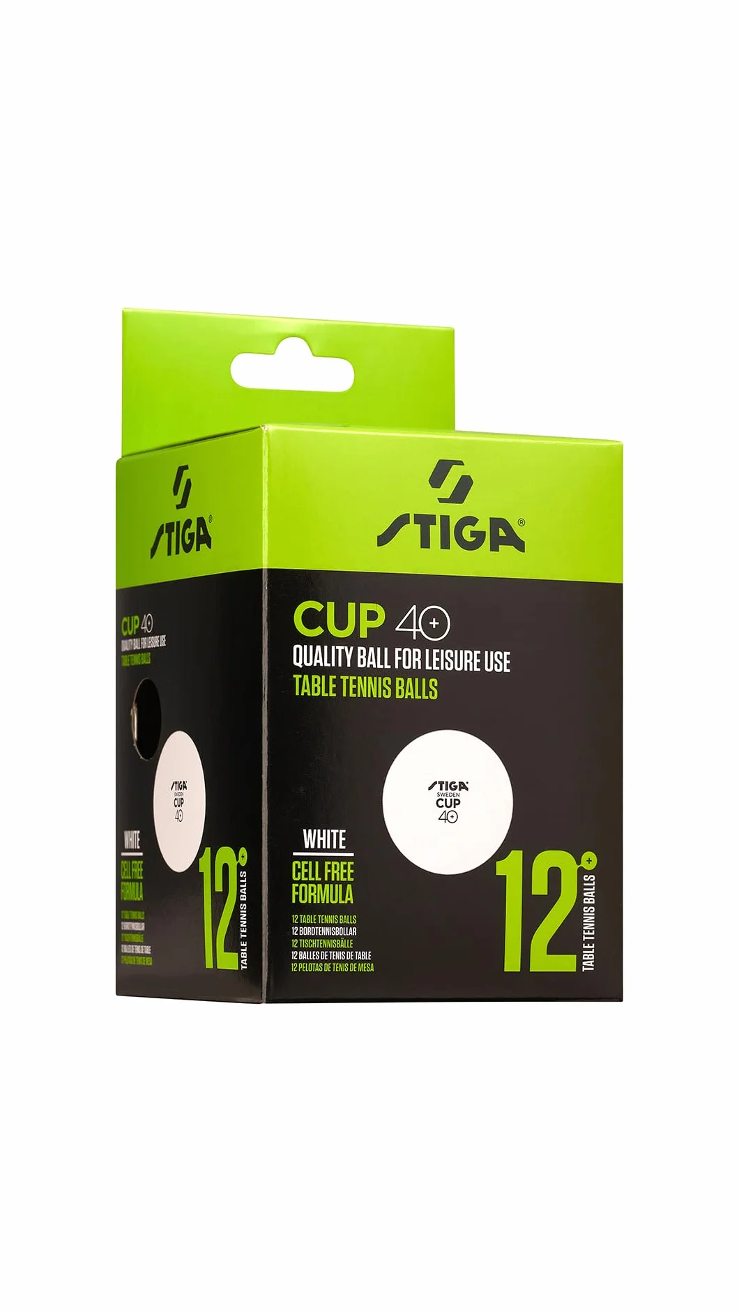 Stiga Piłki do tenisa stołowego Cup, 12 sztuk, tworzywo ABS, białe