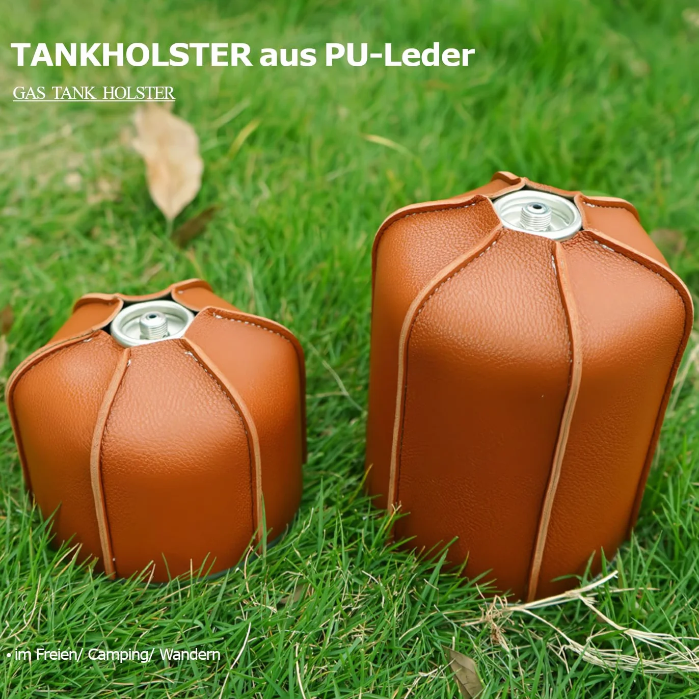 PU Leather Camping Paliwo Gazowe Osłona Kanistra Protector Pokrywa Zbiornika Paliwa Butla Z Gazem Przechowywanie Protector 230g/450g(230g)