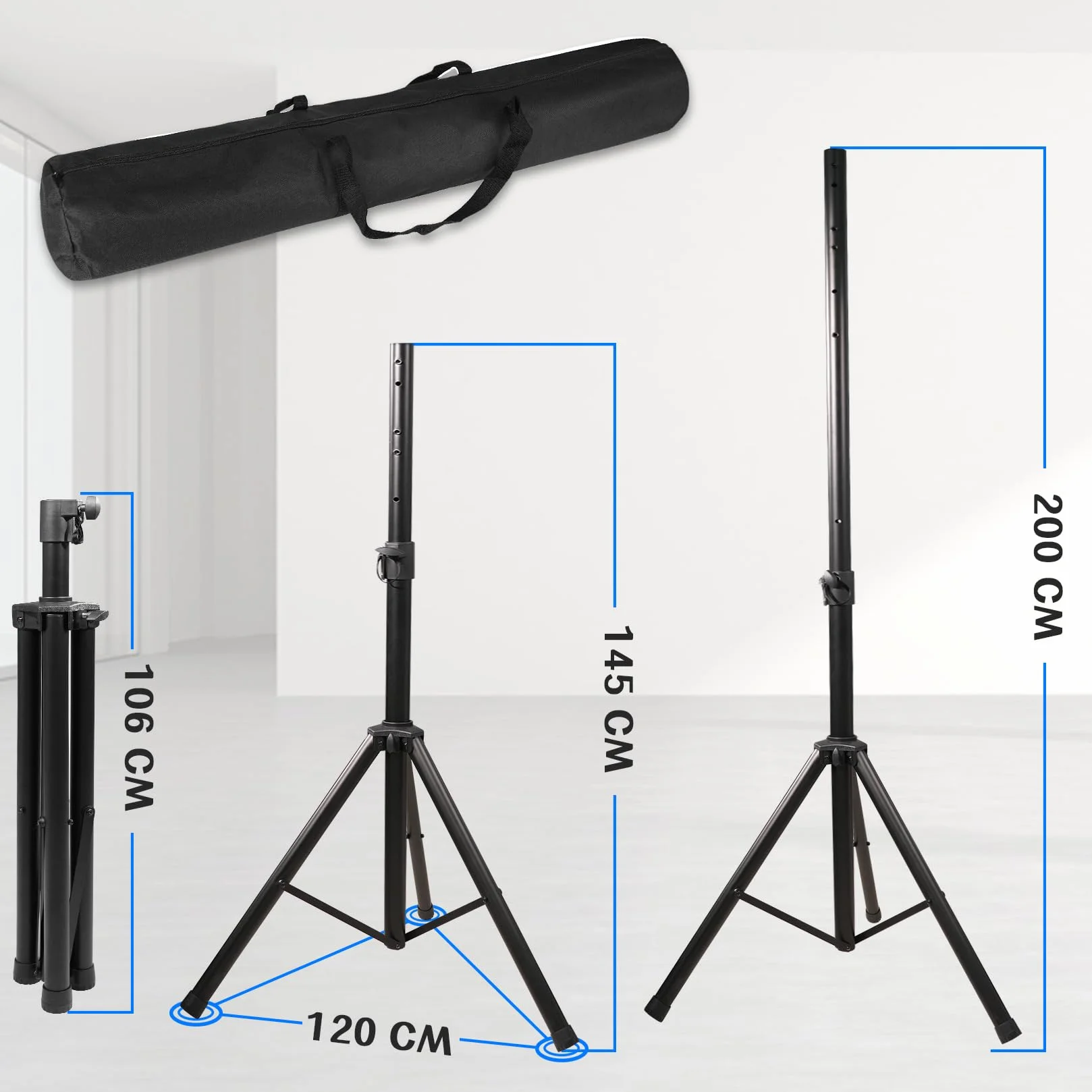 Turnart Stojak do darty, akcesoria do tarczy elektronicznej, 106-200 cm, ciężki stojak, 3,7 kg