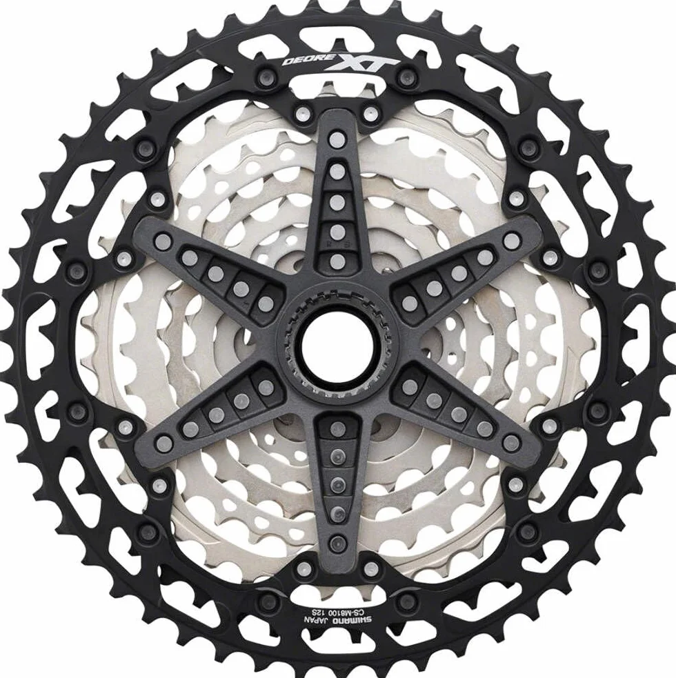 SHIMANO XT CS-M8100 kaseta - 12-biegowa, srebrna/czarna, Mirco Spline