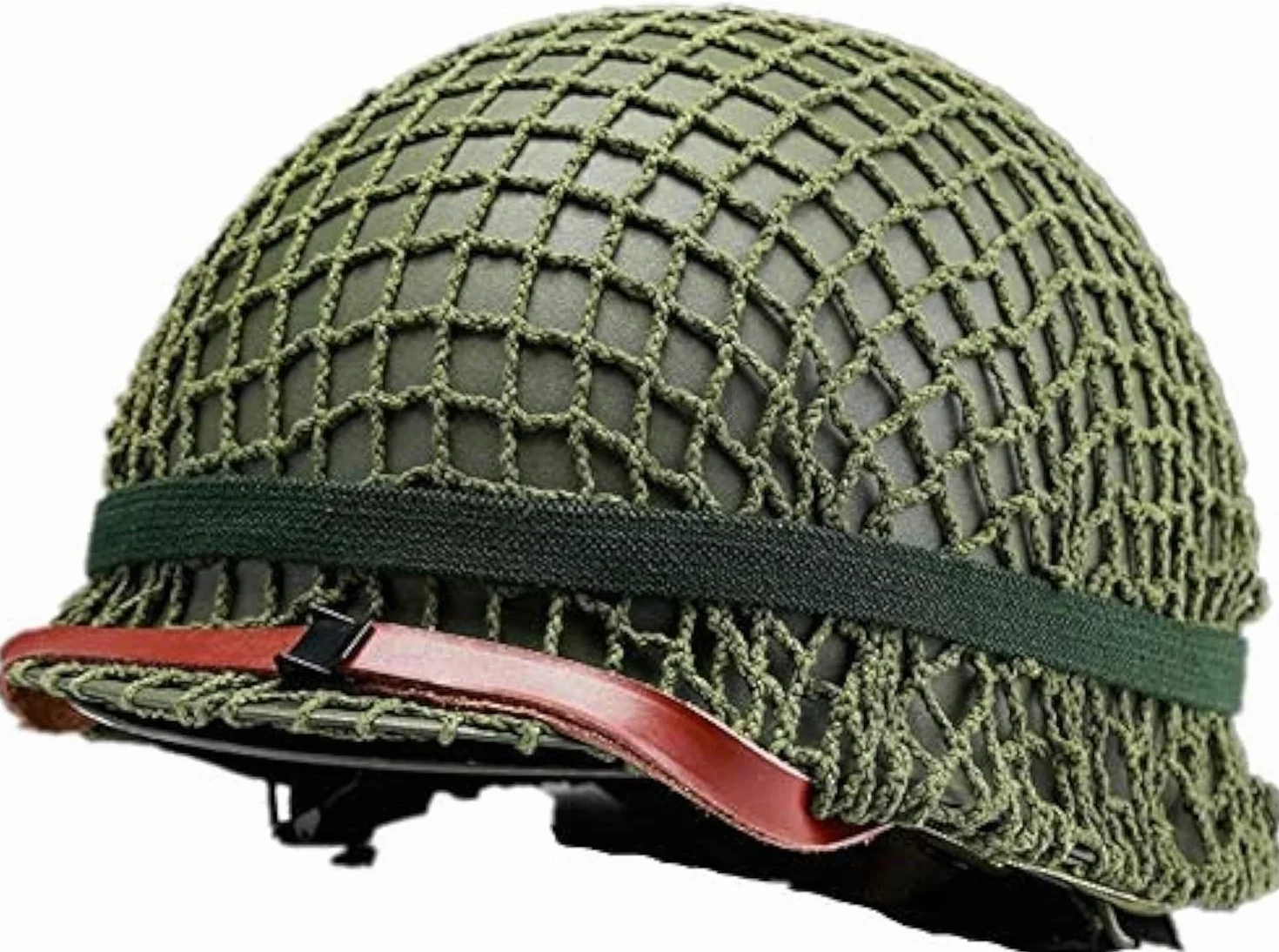 Amerykański kask stalowy M1 z II wojny światowej replika z siatkową osłoną