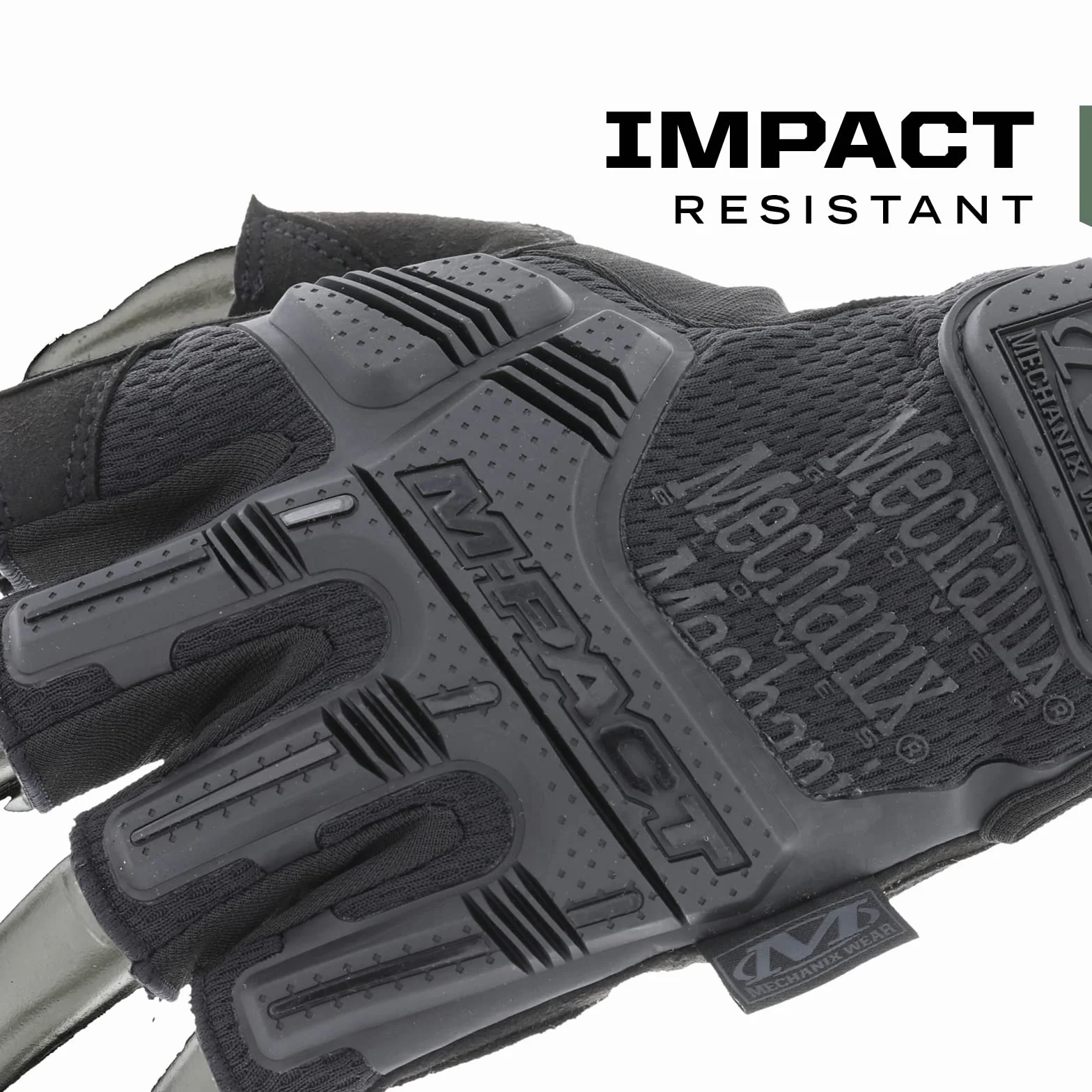 Mechanix Wear M-Pact® Covert rękawice robocze bez palców (rozmiar M, wszystkie czarne)