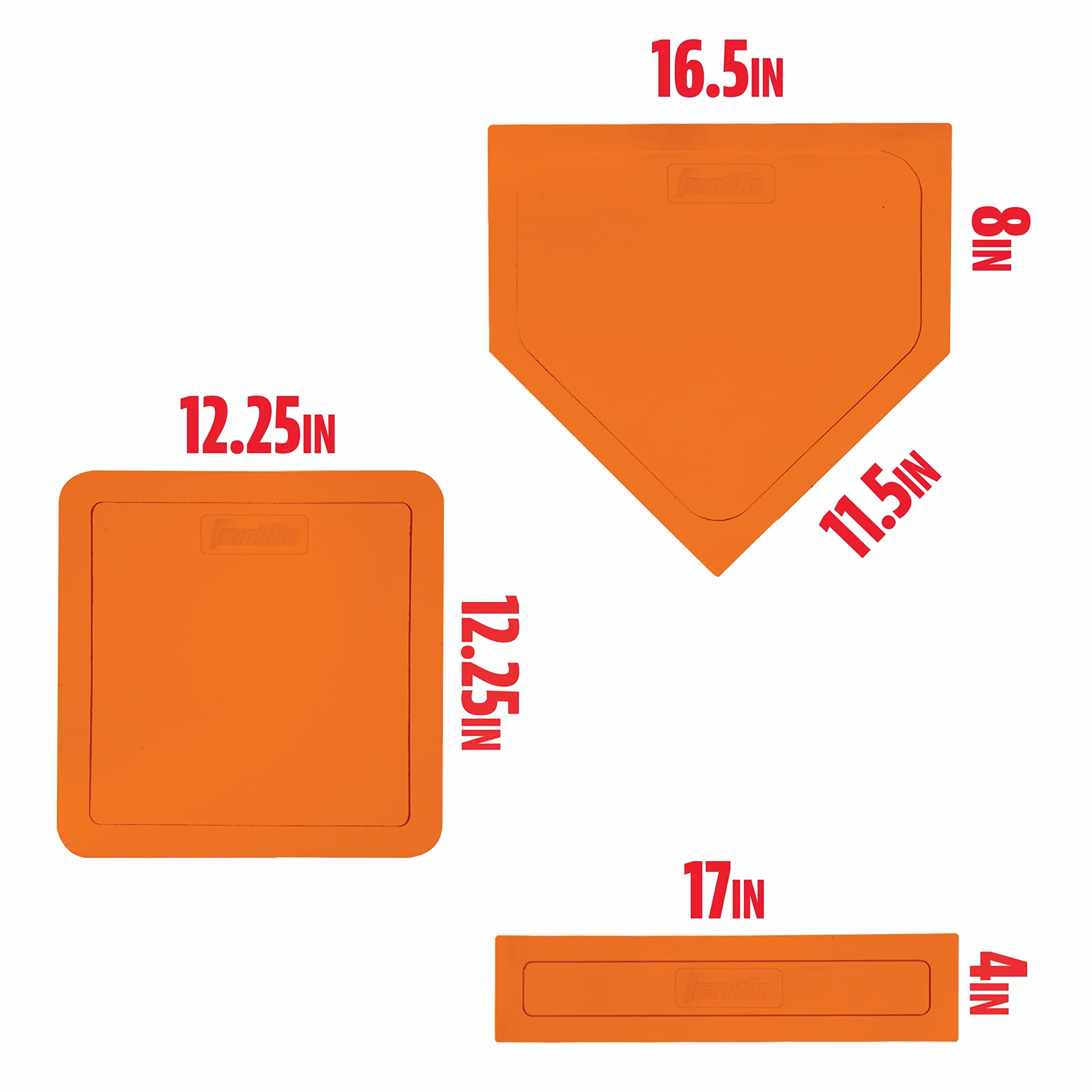 Franklin Sports Rzucone bazy baseballowe z płytą domową i gumą dzban - zestaw gumowych podstaw dla dzieci na podwórku idealny do baseballu, teeballu, kickballu