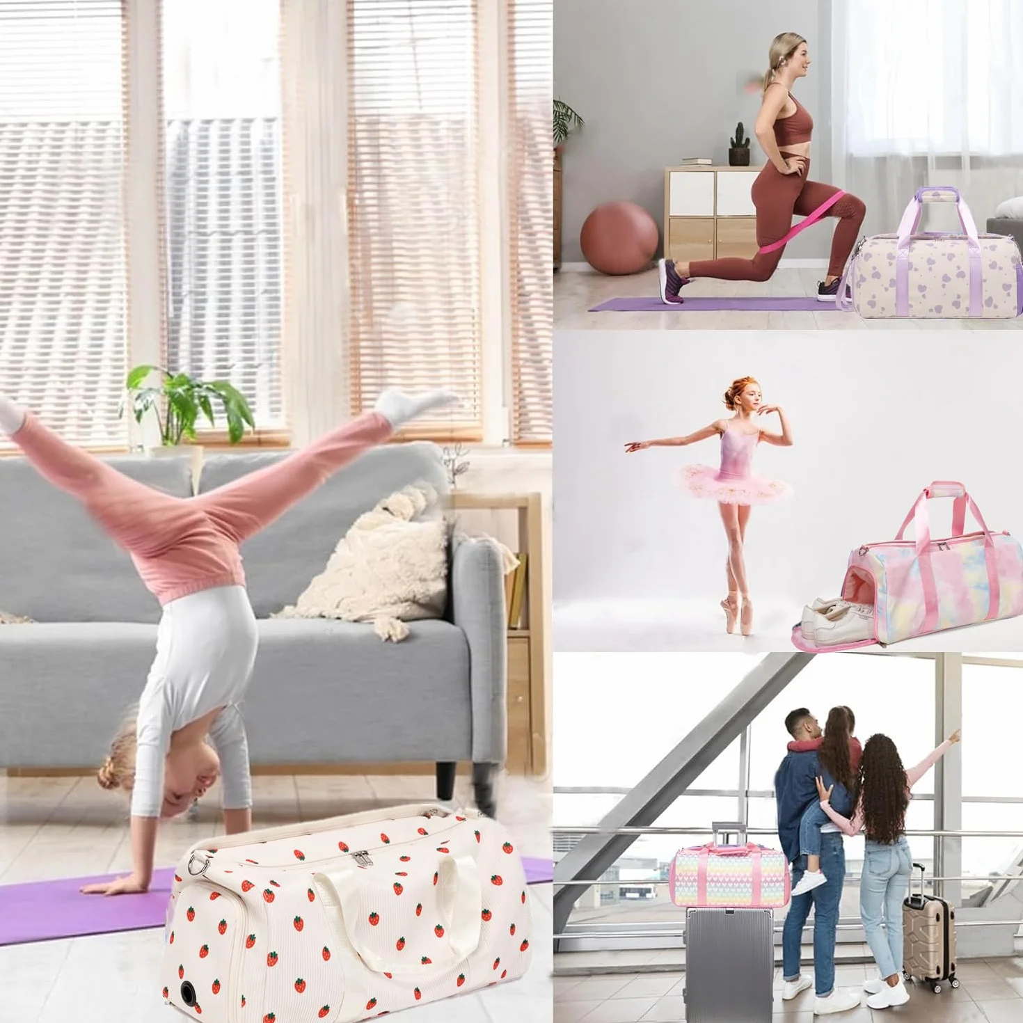 Torba sportowa dla dziewczyny Różowa gwiazda 18"L*9.75"H*8"W Walizka dziecięca