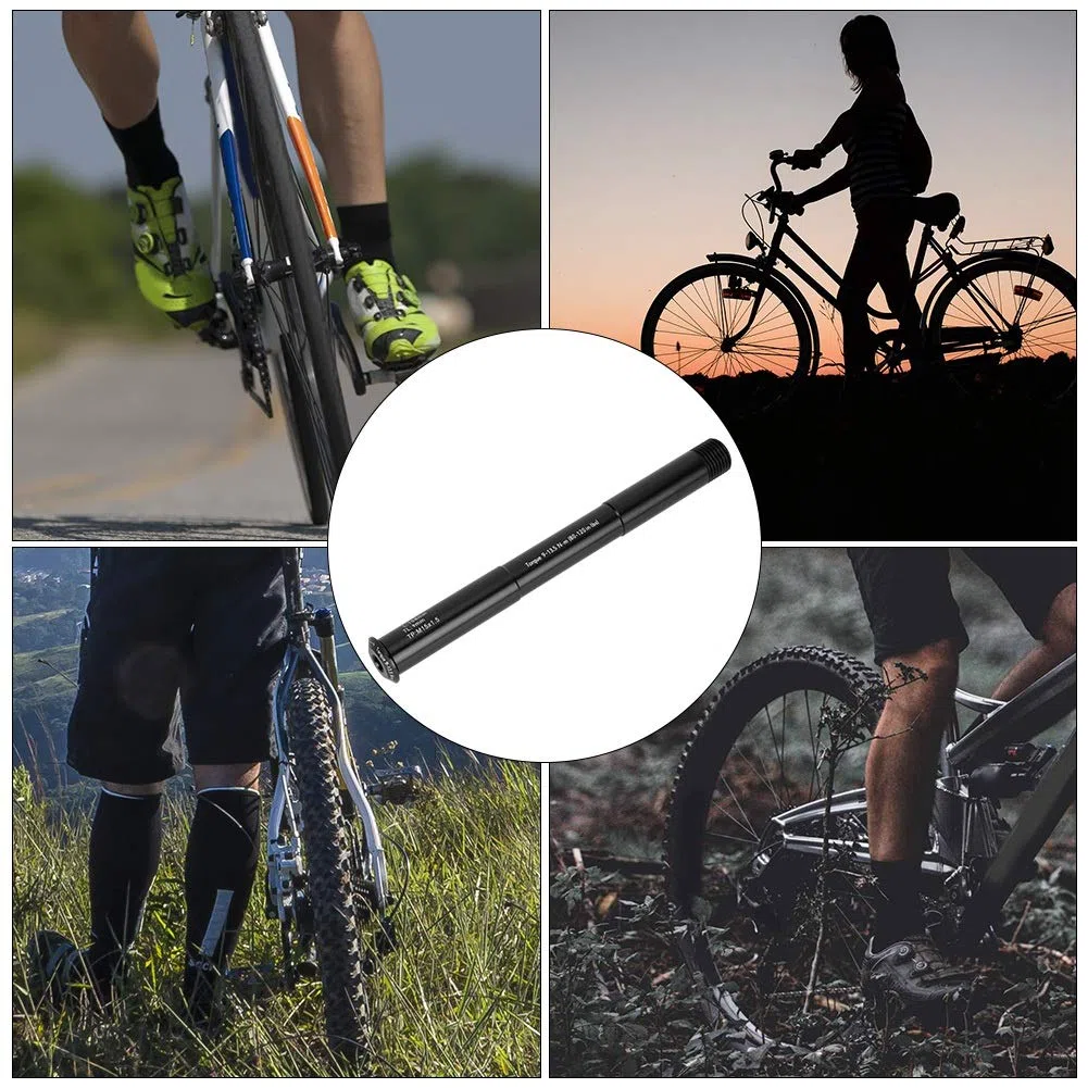Keenso Oś widelca przedniego, rura piasty ze stopu aluminium dzięki wzmocnieniu fali do rowerów górskich RockShox (czarna) (15 x 110 mm (158 l)