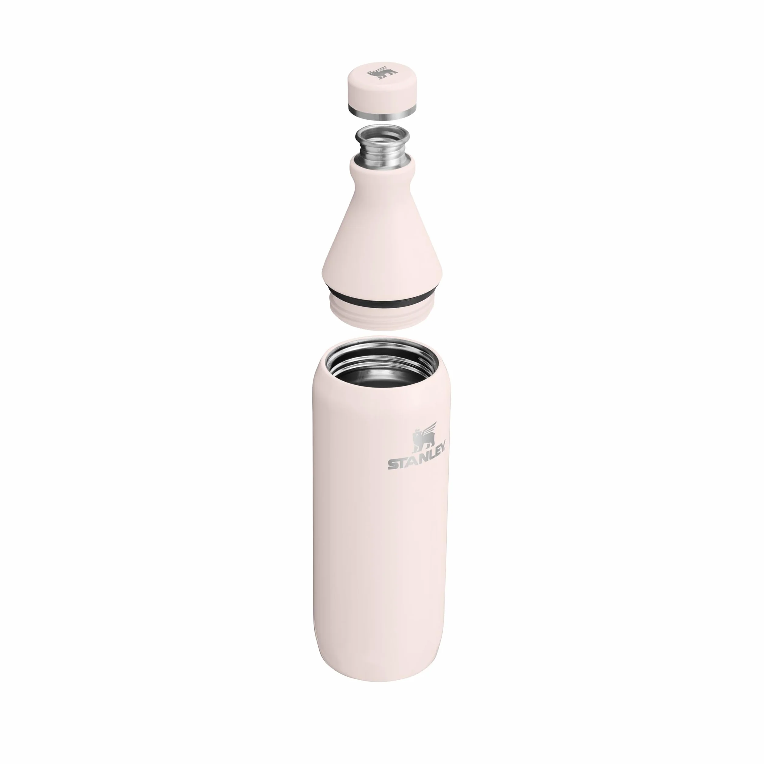 Stanley 1913 The All Day Slim Butelka na Wodę 0.6L - Zimny przez 6 godzin - Mrożony przez 11 godzin - Stal nierdzewna z recyklingu wolna od BPA - Szczelny - Można myć w zmywarce - Rose Quartz