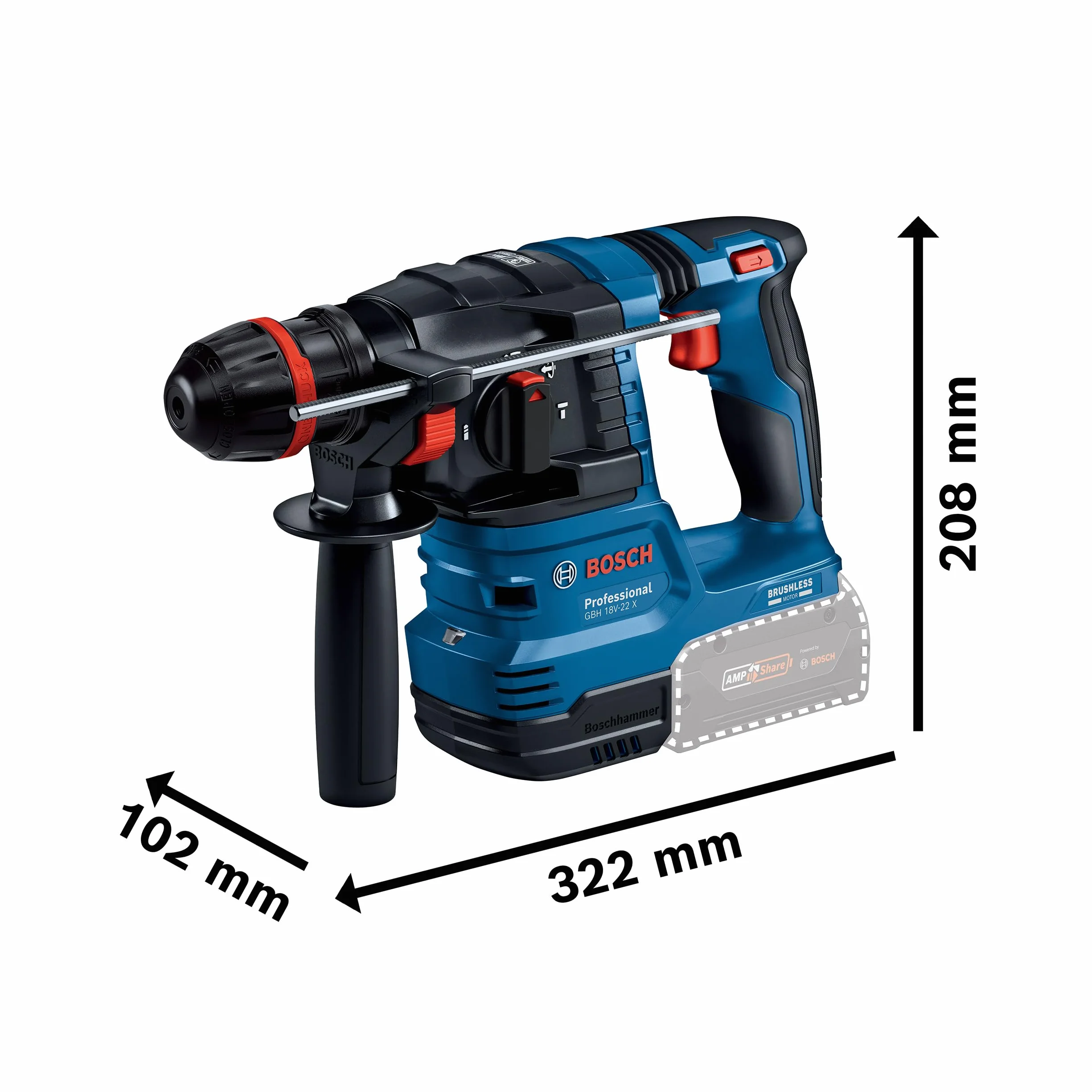 Bosch Professional GBH 18V-22 X Akumulatorowy młot udarowo-obrotowy 18V