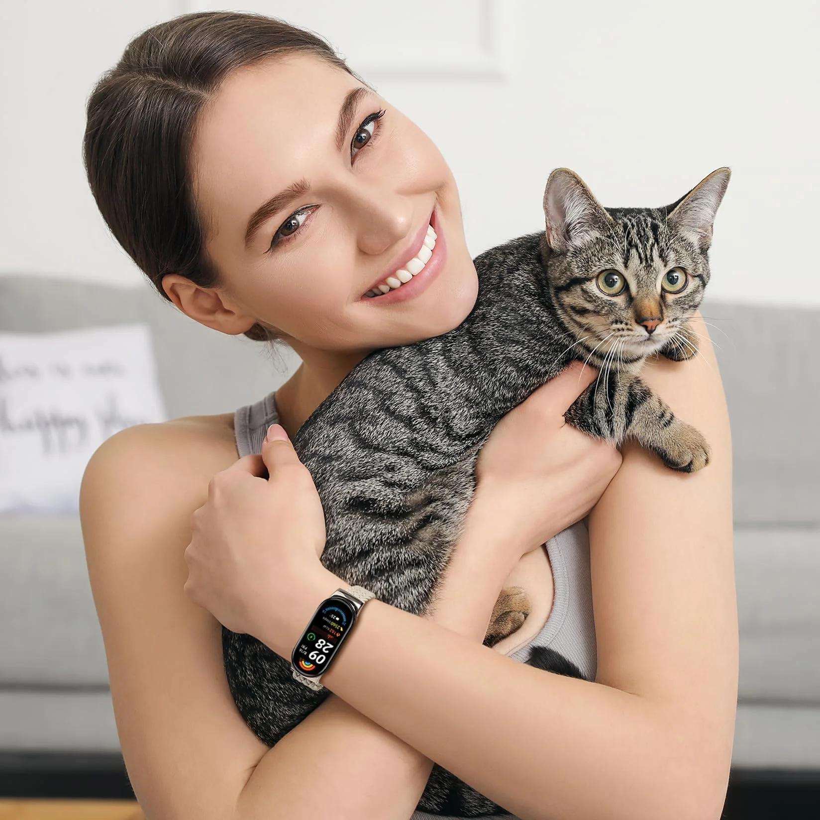 Pleciona bransoletka Mi Band 9 / Mi Band 8 dla mężczyzn i kobiet, elastyczny, miękki nylon, pasek do zegarka, zapasowy pasek do Xiaomi Smart Band 9 / Xiaomi Smart Band 8, 2 sztuki