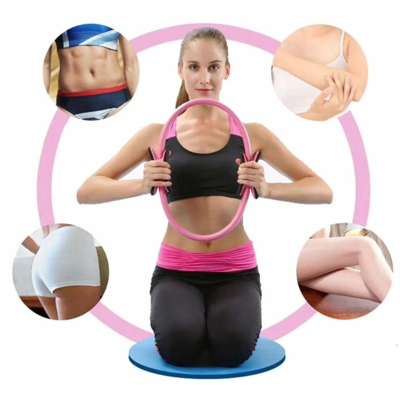 Zestaw Pilates Pierścień i Ball, Pilates Kit do treningów domowych z paskami oporowymi