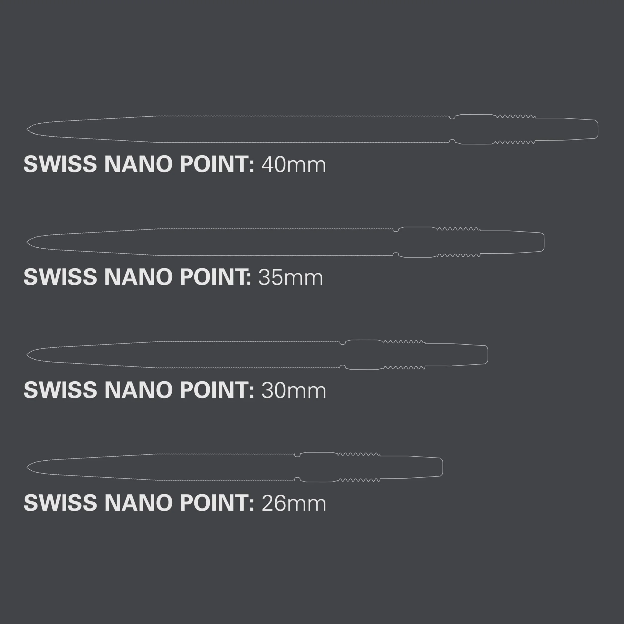 Target Darts Swiss Points Końcówki do rzutek Nano Swiss Point zestaw 3 końcówek