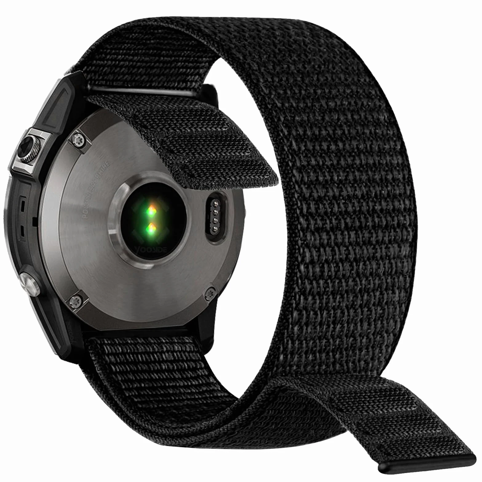 Yooside pasek do zegarka Garmin Fenix 6S 5S 7S Descent Mk2S 20 mm nylonowy szybkoschnący czarny