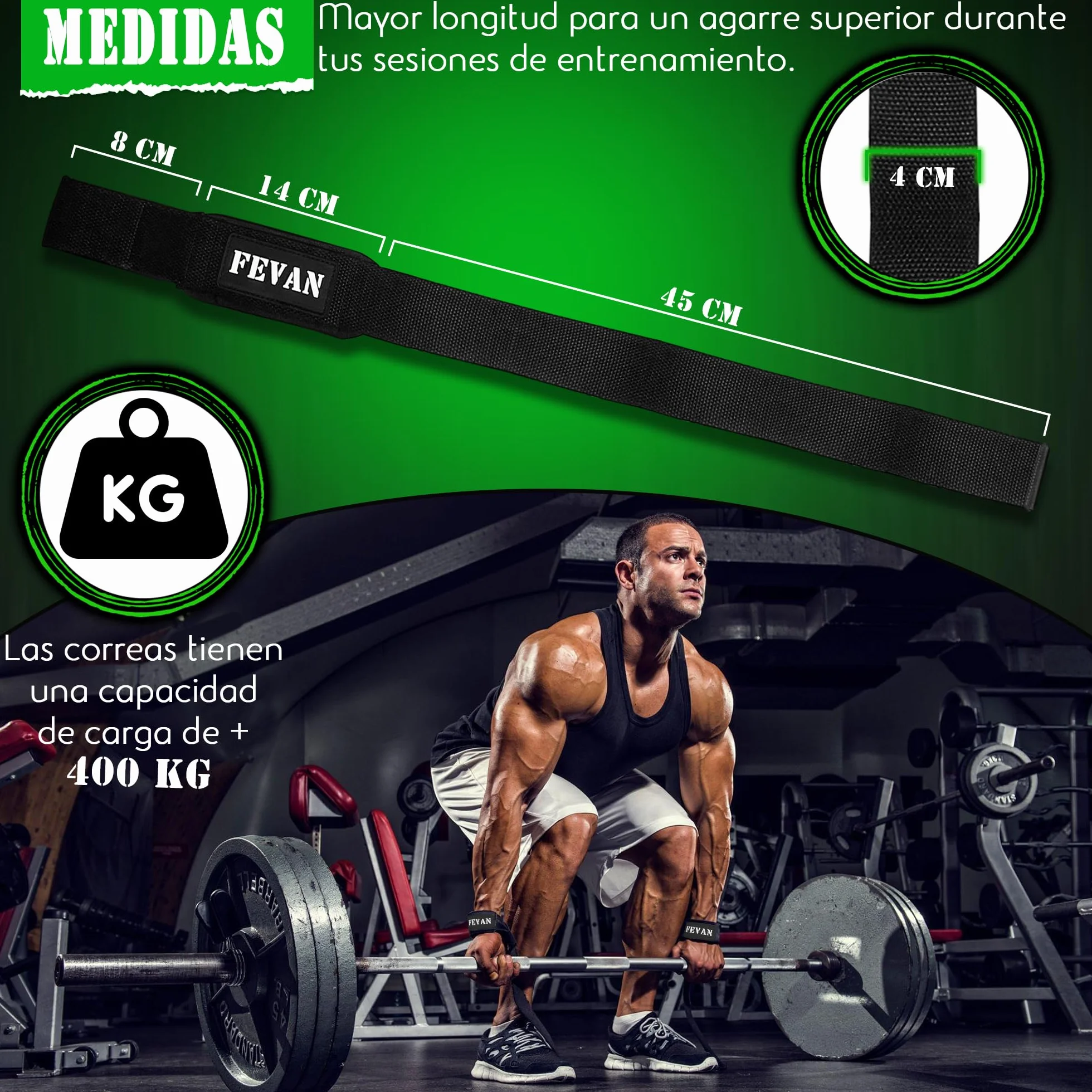 FEVAN Straps Gym - Podnoszenie ciężarów - Paski do podnoszenia ciężarów - Podnoszenie ciężarów - Chwyt Siłowni - Paski do podnoszenia ciężarów dla kobiet i mężczyzn