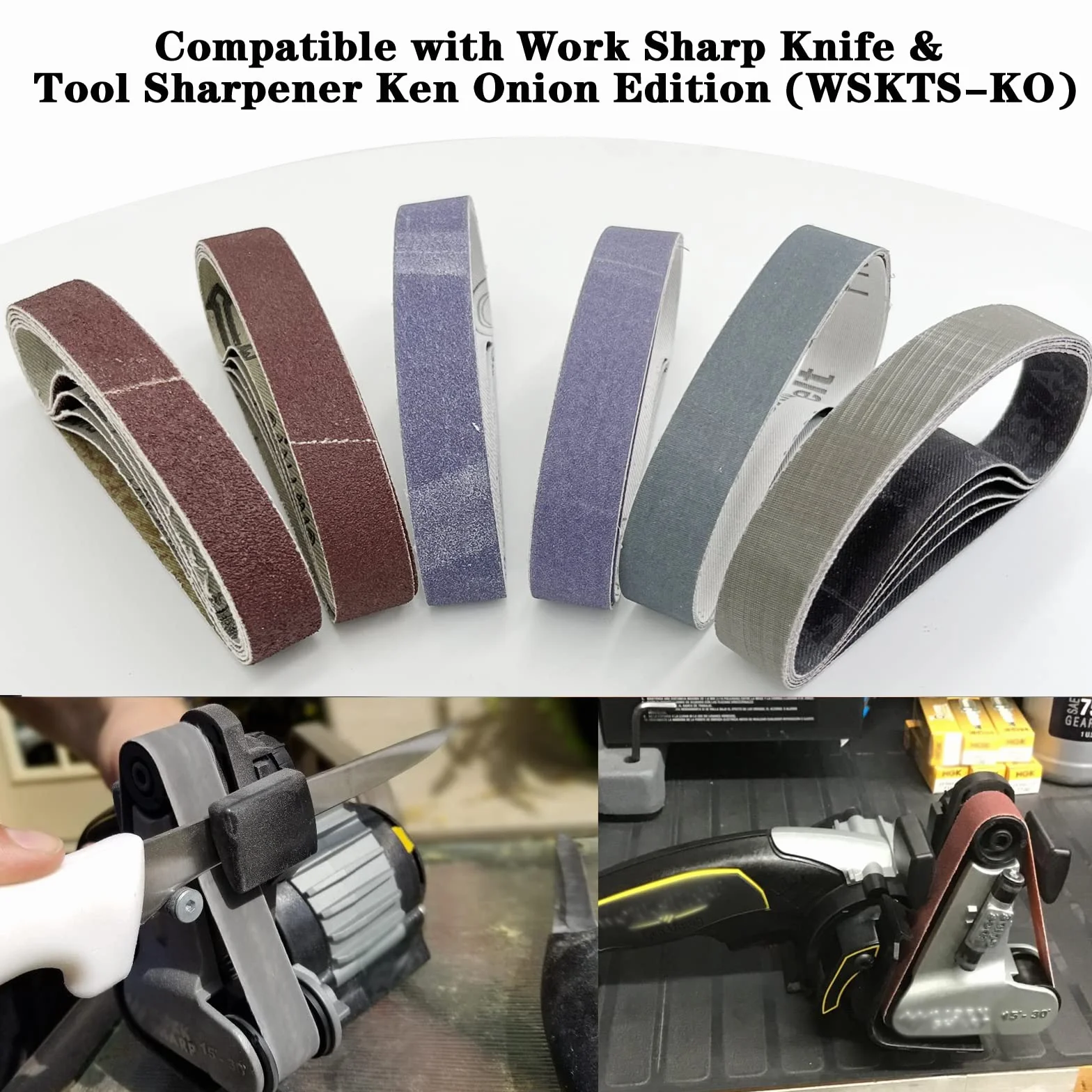 Work Sharp Ken Onion Edition Replacement Sanding Belt Kit 30 Pcs 3/4" x 12" 80-2500 Grits for Knife & Tool Sharpener WSKTS-KO