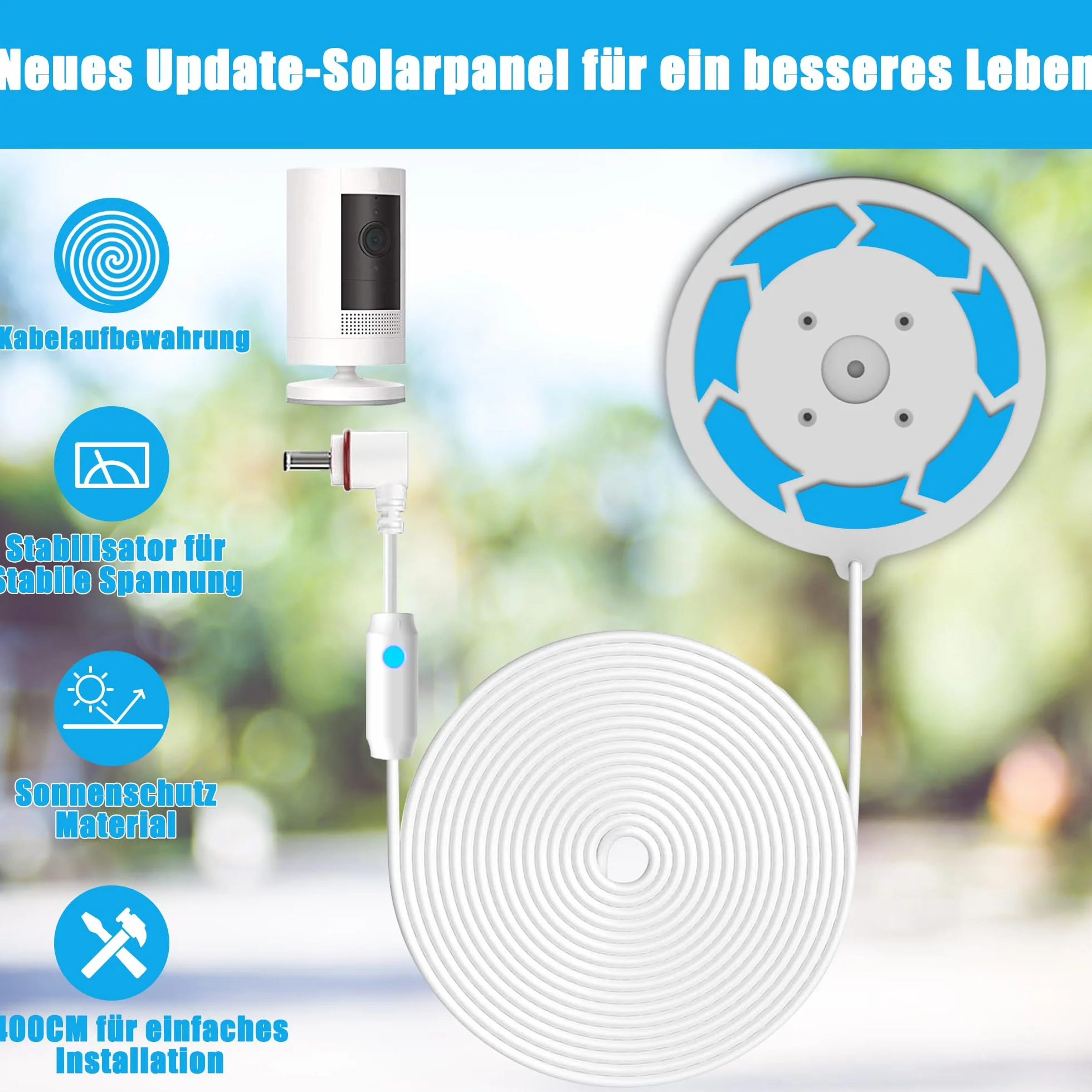 Ring Panel słoneczny 6 W IP66 USB-C DC 3,5 mm