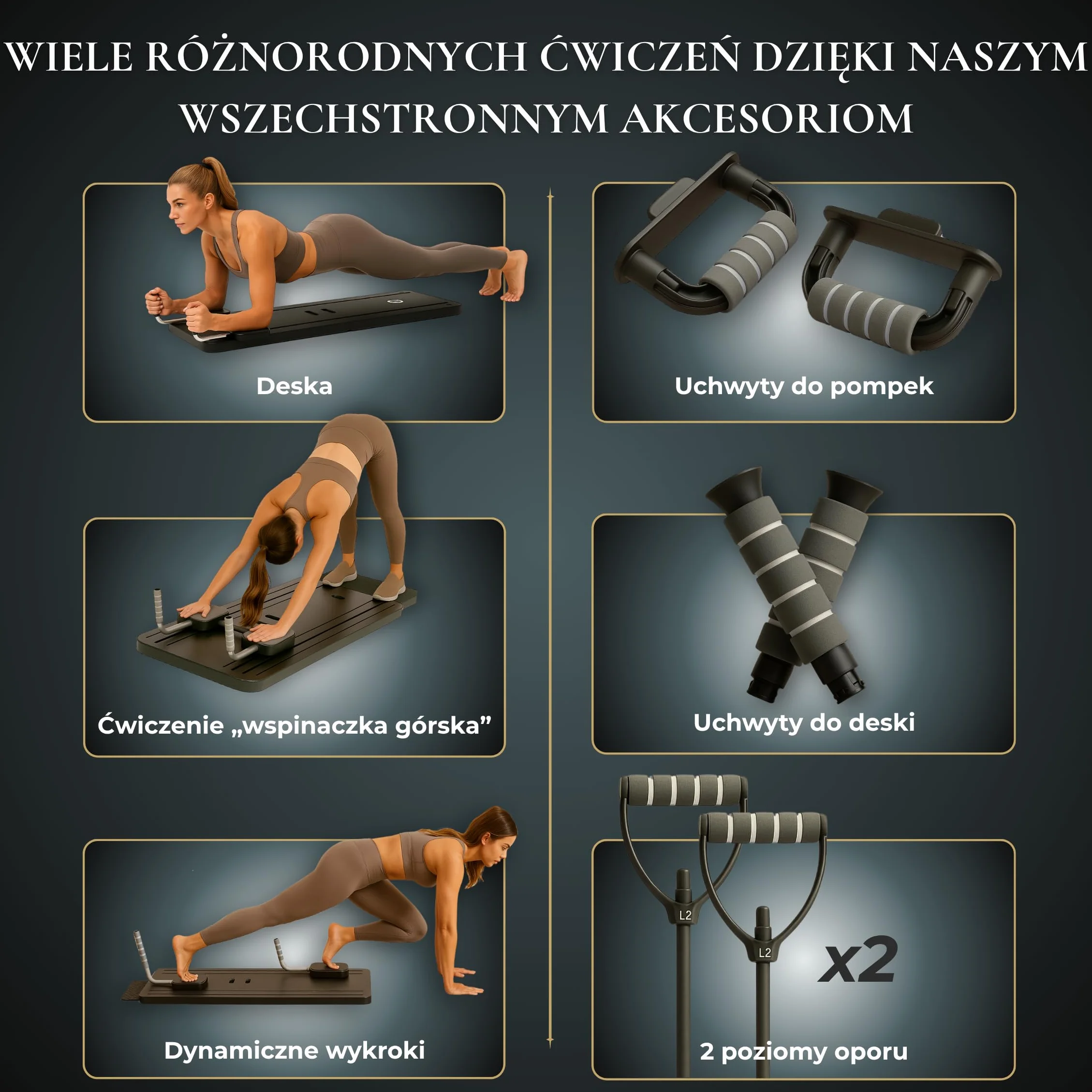 Pilates Reformer Składany 5 w 1 Mini Deska Pilates Wielofunkcyjna Maszyna Trening w Domu