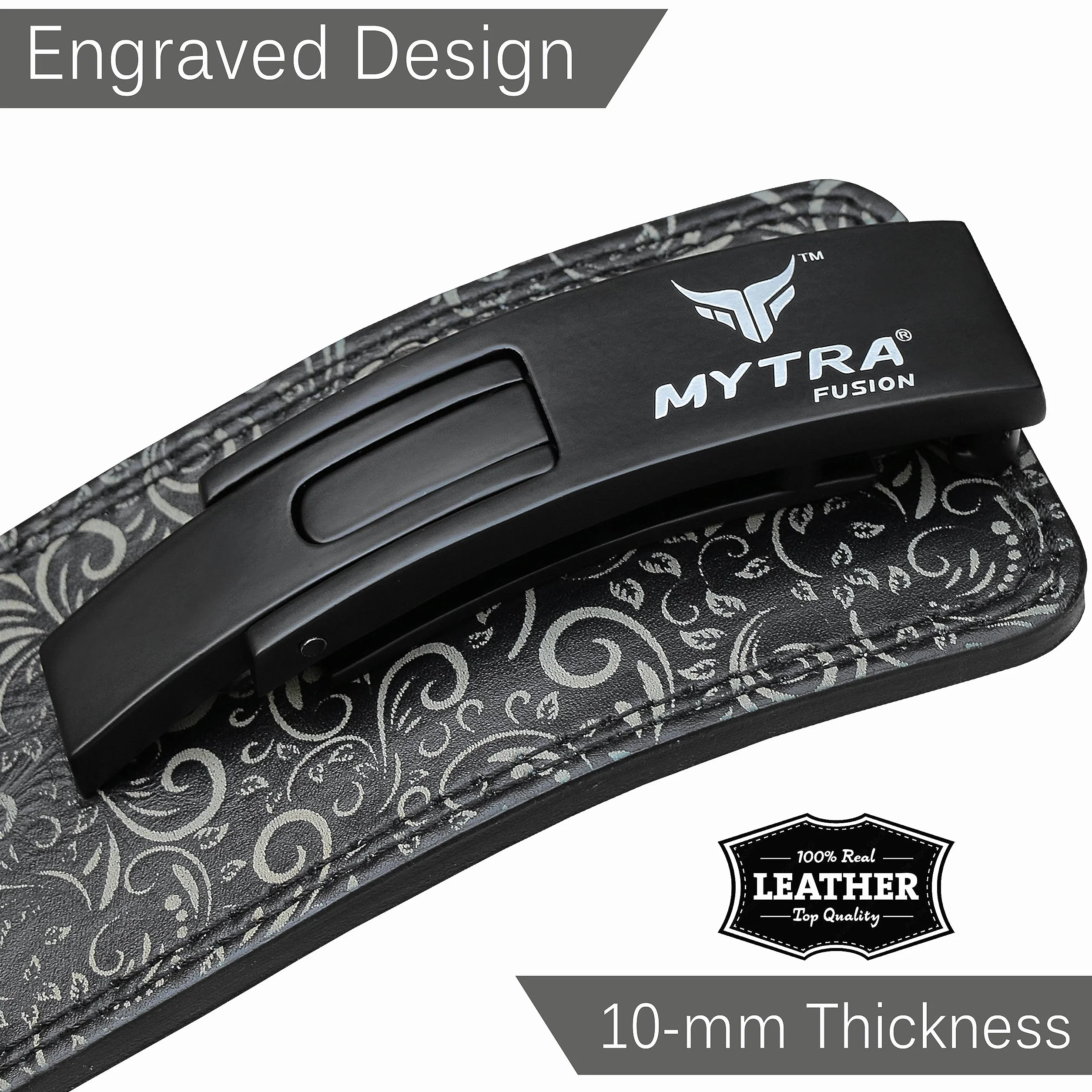Mytra Fusion Pas do podnoszenia ciężarów biała klamra fitness