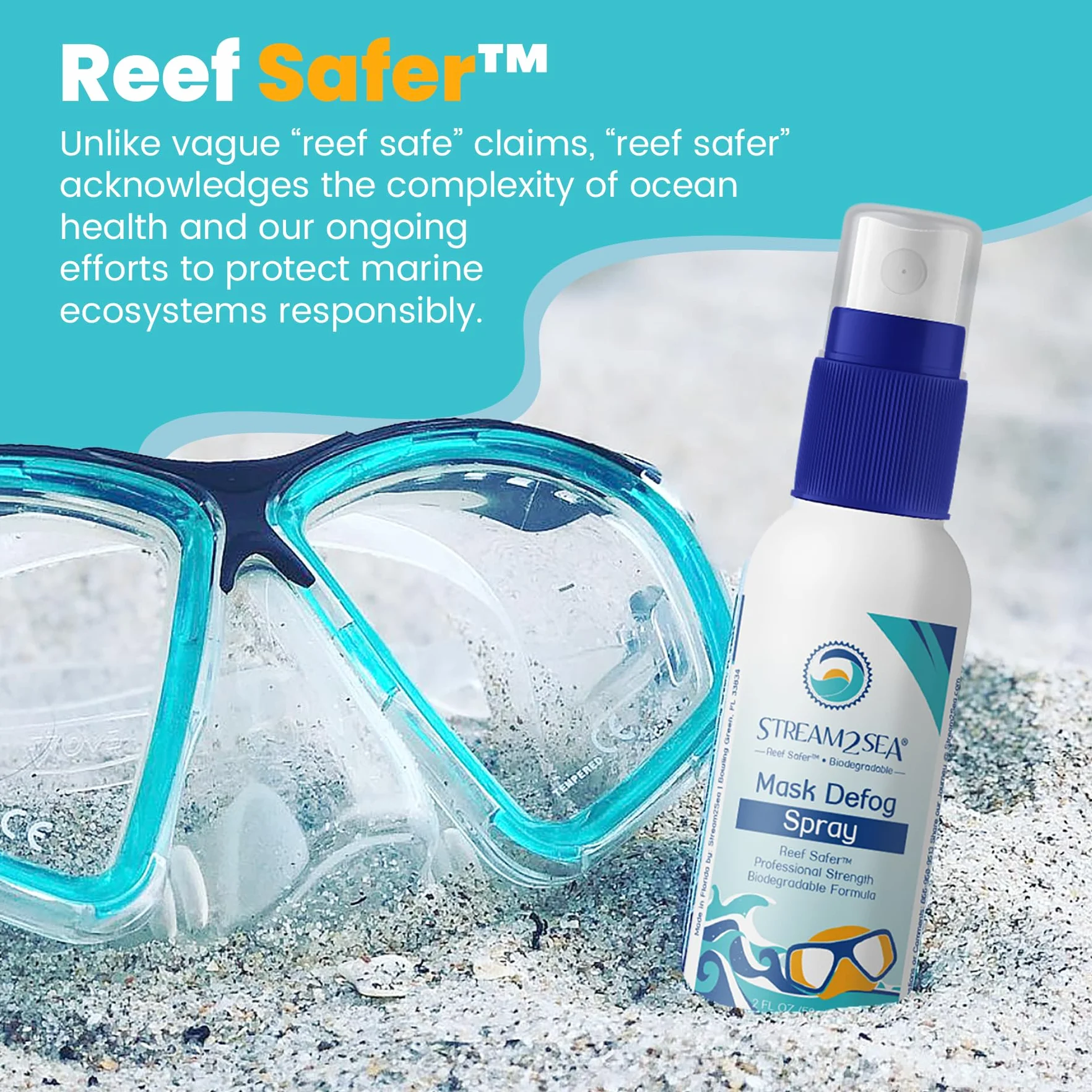 Reef Safe Anti-Fog Spray do gogli pływackich i masek do nurkowania