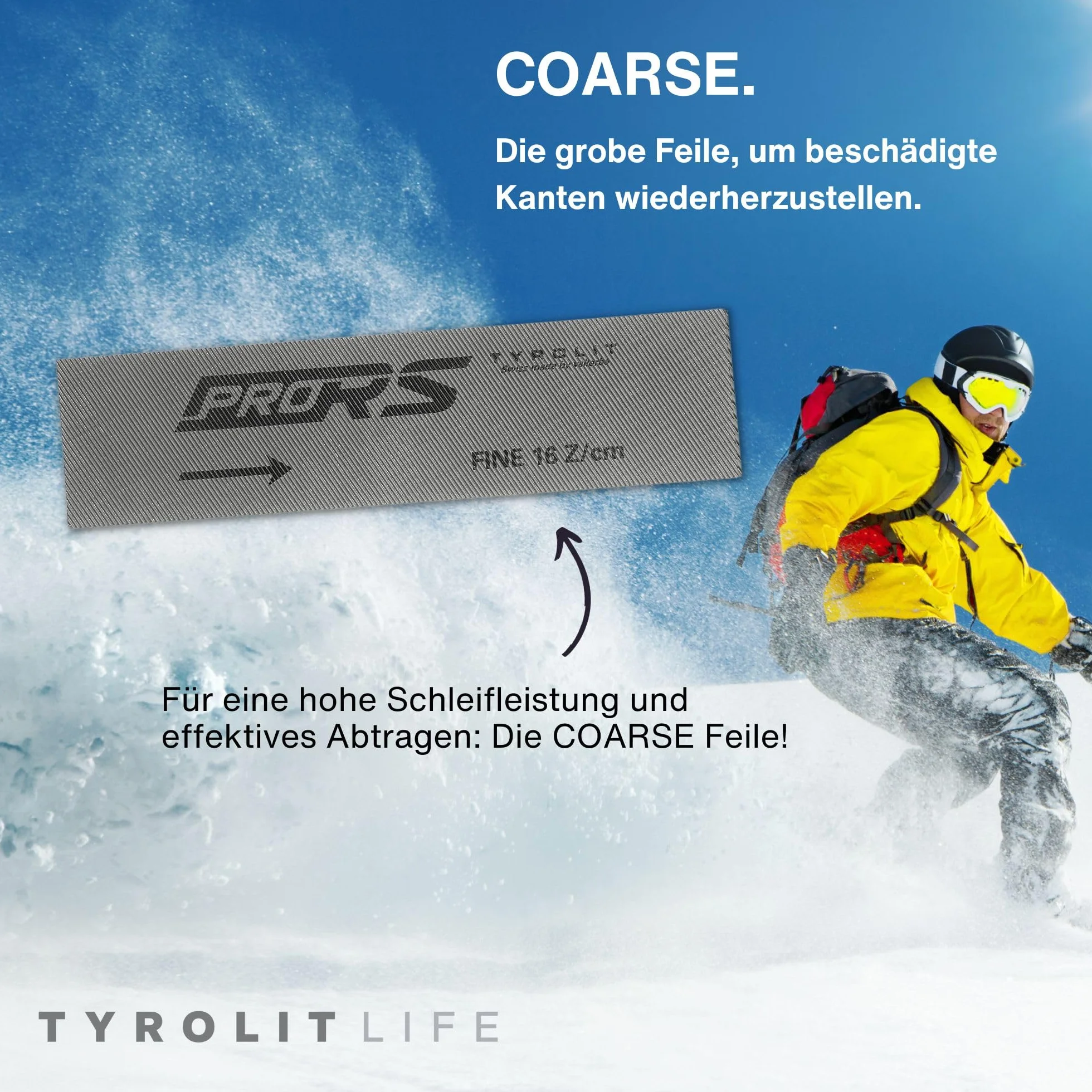 Tyrolit Life zestaw pilników stalowych 2 sztuki do ostrzenia krawędzi nart i snowboardu